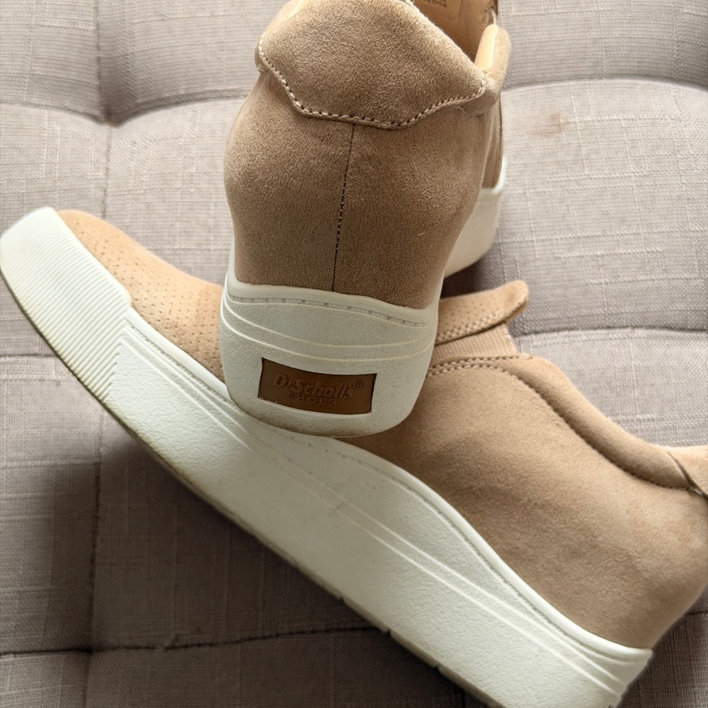 Dr. Scholl's Women’s Tan Suede Platform Slip-On Ankle Boot Sneakers